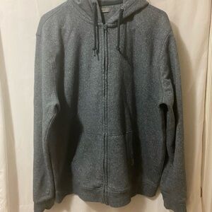 Men's Gray Full-Zip Hooded Sweater